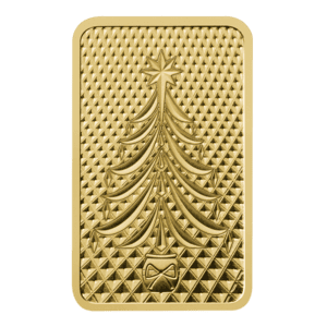 1g Christmas Minted Gold Bar — reverse