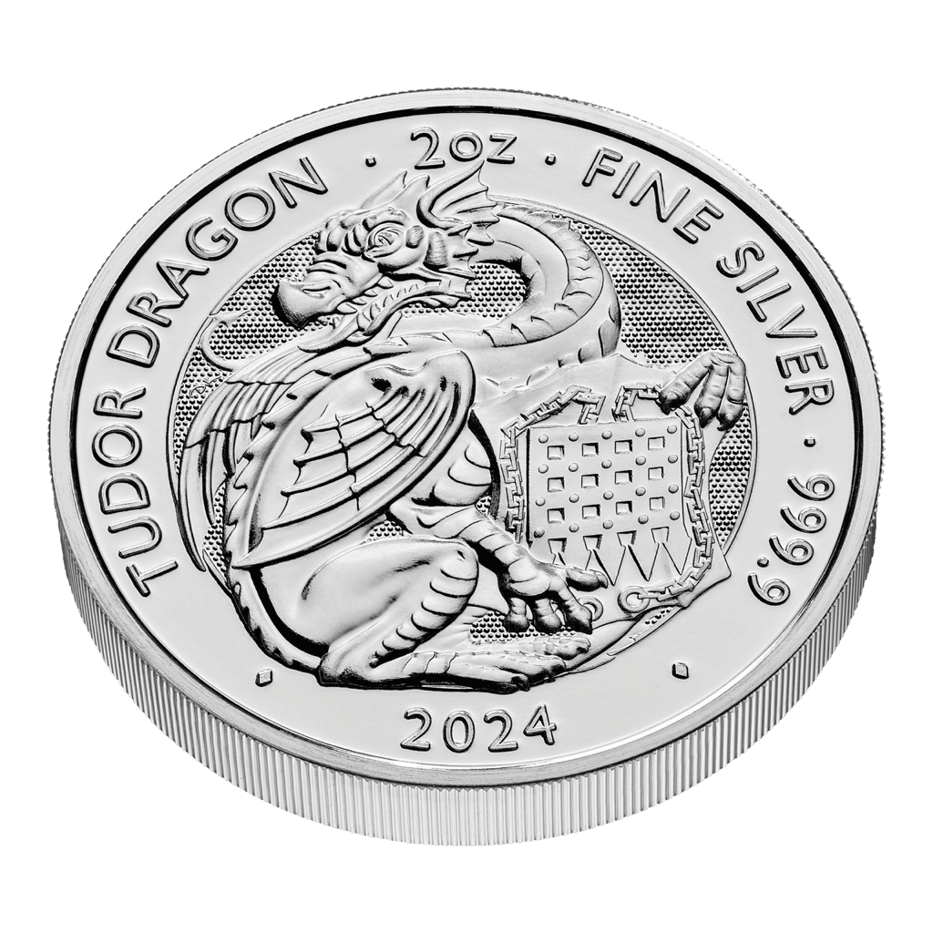 The Tudor Beasts Dragon 2oz Silver Coin 2024