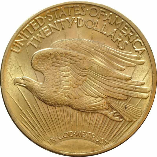 20 Dollars Double Eagle Liberty Head Gold Coin (Mixed Years) — reverse, flying eagle
