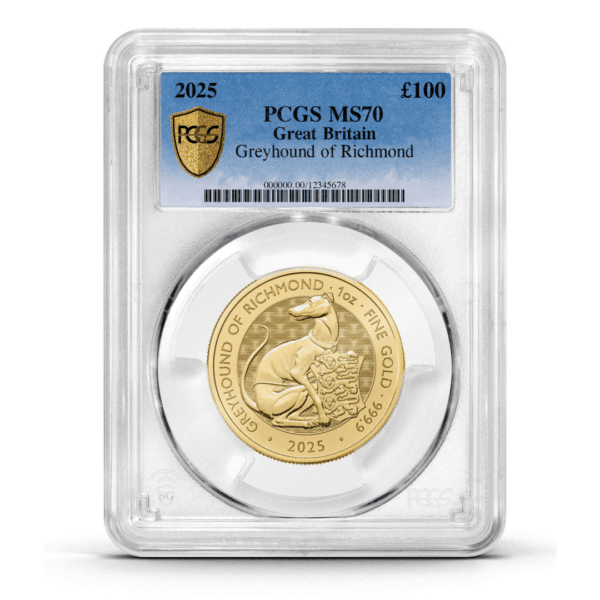 PCGS Certified 2025 Tudor Beast Greyhound of Richmond 1oz Gold Coin