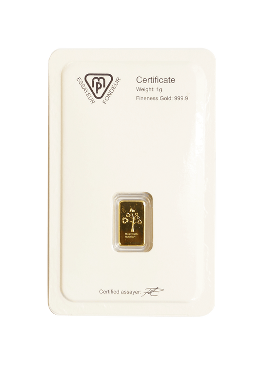 1 Gram Gold Bar — back