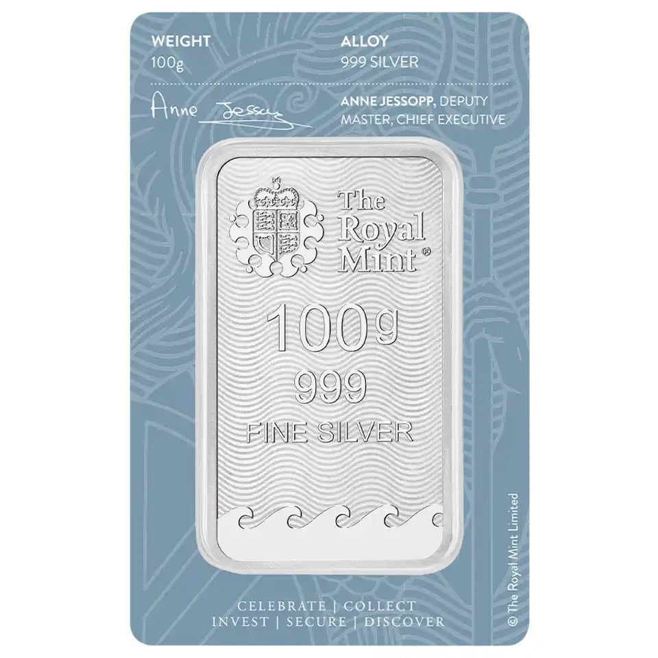 The Royal Mint Britannia 100g Silver Bar