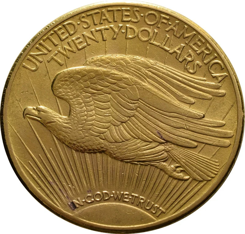$20 Double Eagle St Gaudens Head Gold Coin — back