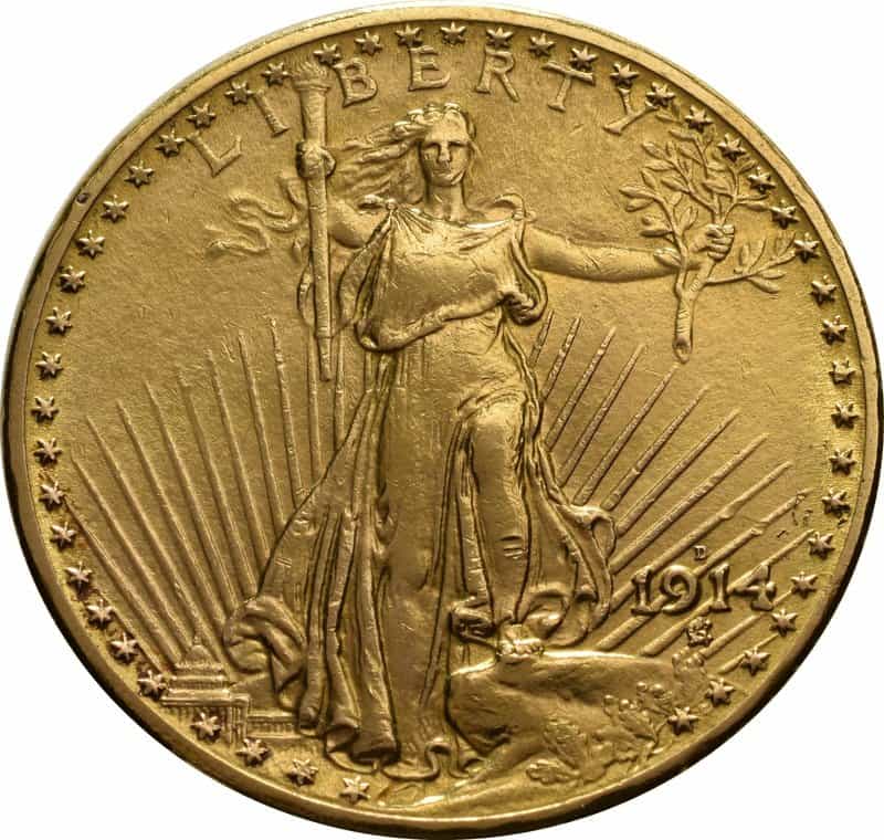 $20 Double Eagle St Gaudens Head Gold Coin