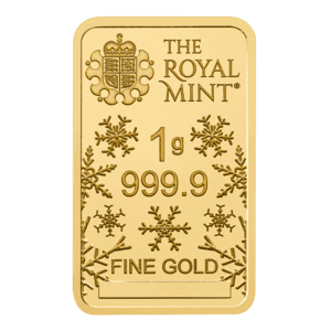 1g Christmas Minted Gold Bar
