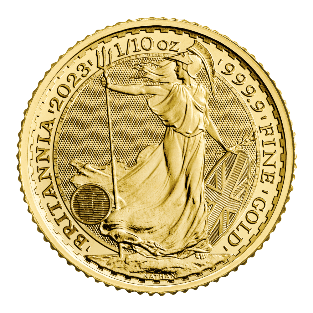 1/10 oz Gold Britannia QEII Coin 2023 — reverse