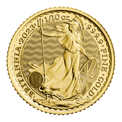 1/10 oz Gold Britannia QEII Coin 2023 — reverse