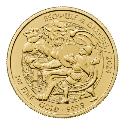 Beowulf Myths and Legends 1oz Gold Coin 2024 — reverse
