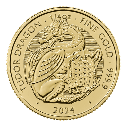 The Tudor Beasts Dragon 1/4oz Gold Coin 2024 — reverse