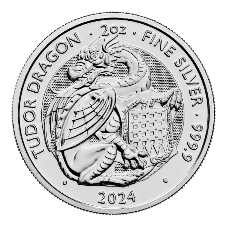 The Tudor Beasts Dragon 2oz Silver Coin 2024
