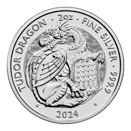 The Tudor Beasts Dragon 2oz Silver Coin 2024