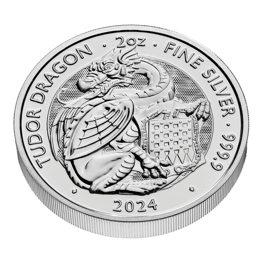 The Tudor Beasts Dragon 2oz Silver Coin 2024
