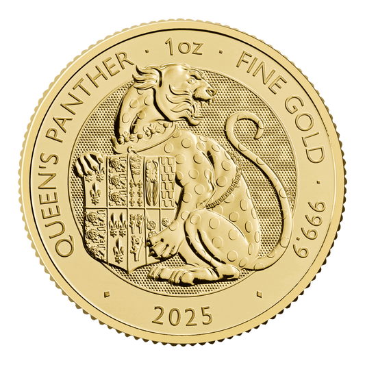 The Queen’s Panther – Tudor Beasts 1oz Gold Coin 2025 — reverse