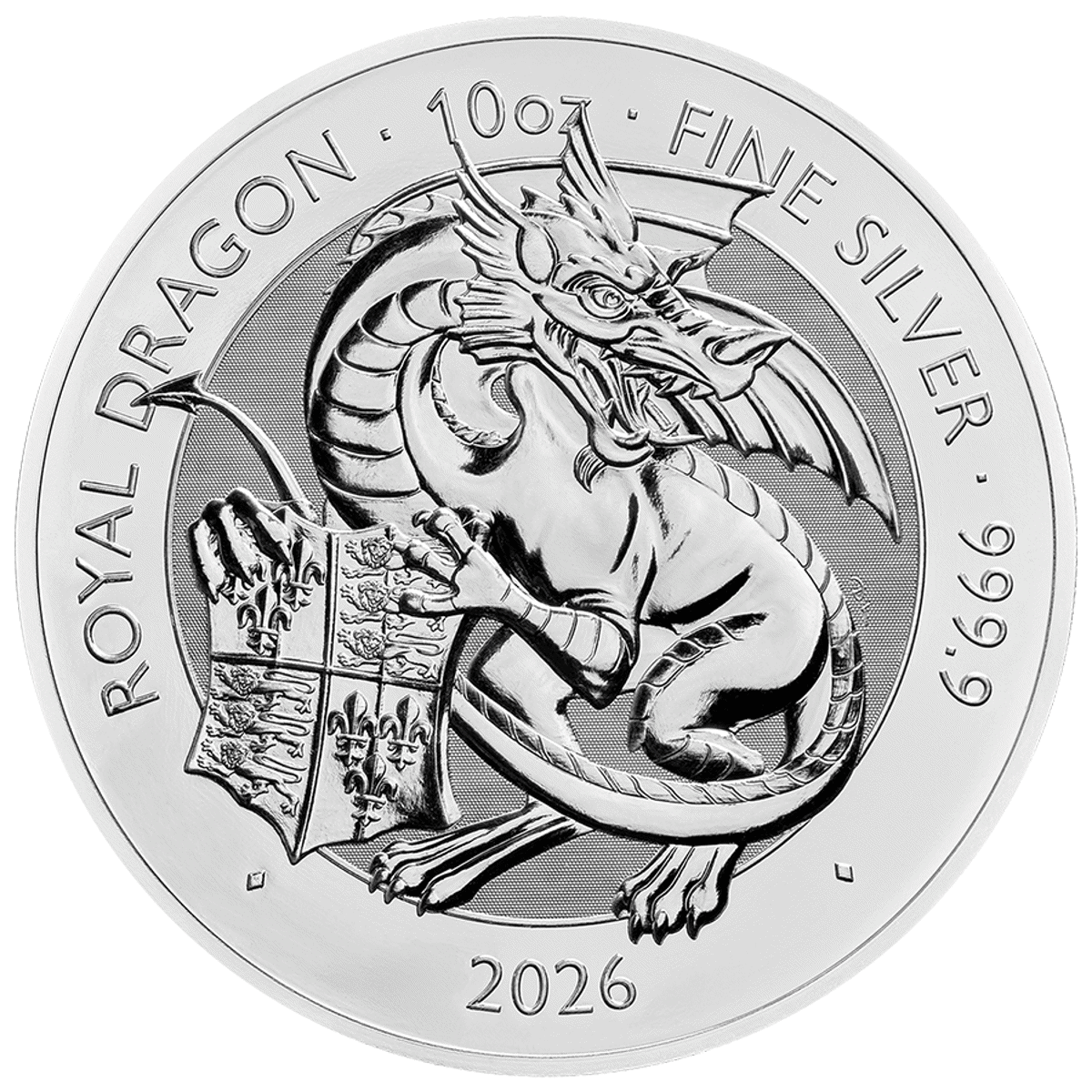 2026 UK Tudor Beasts Royal Dragon 10oz Silver Coin
