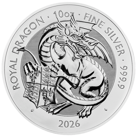 2026 UK Tudor Beasts Royal Dragon 10oz Silver Coin
