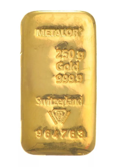 Metalor 250 Grams Gold Bar