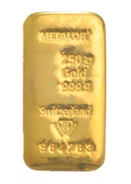Metalor 250 Grams Gold Bar