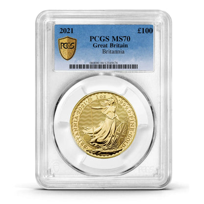 PCGS Certified 2021 Britannia 1oz Gold Coin
