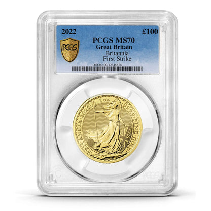 PCGS Certified 2022 Britannia 1oz Gold Coin First Strike