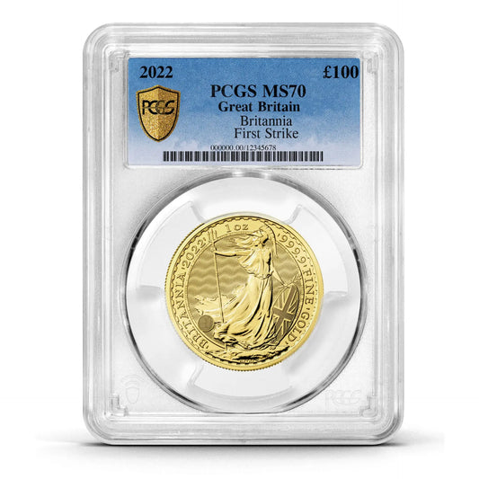 PCGS Certified 2022 Britannia 1oz Gold Coin First Strike