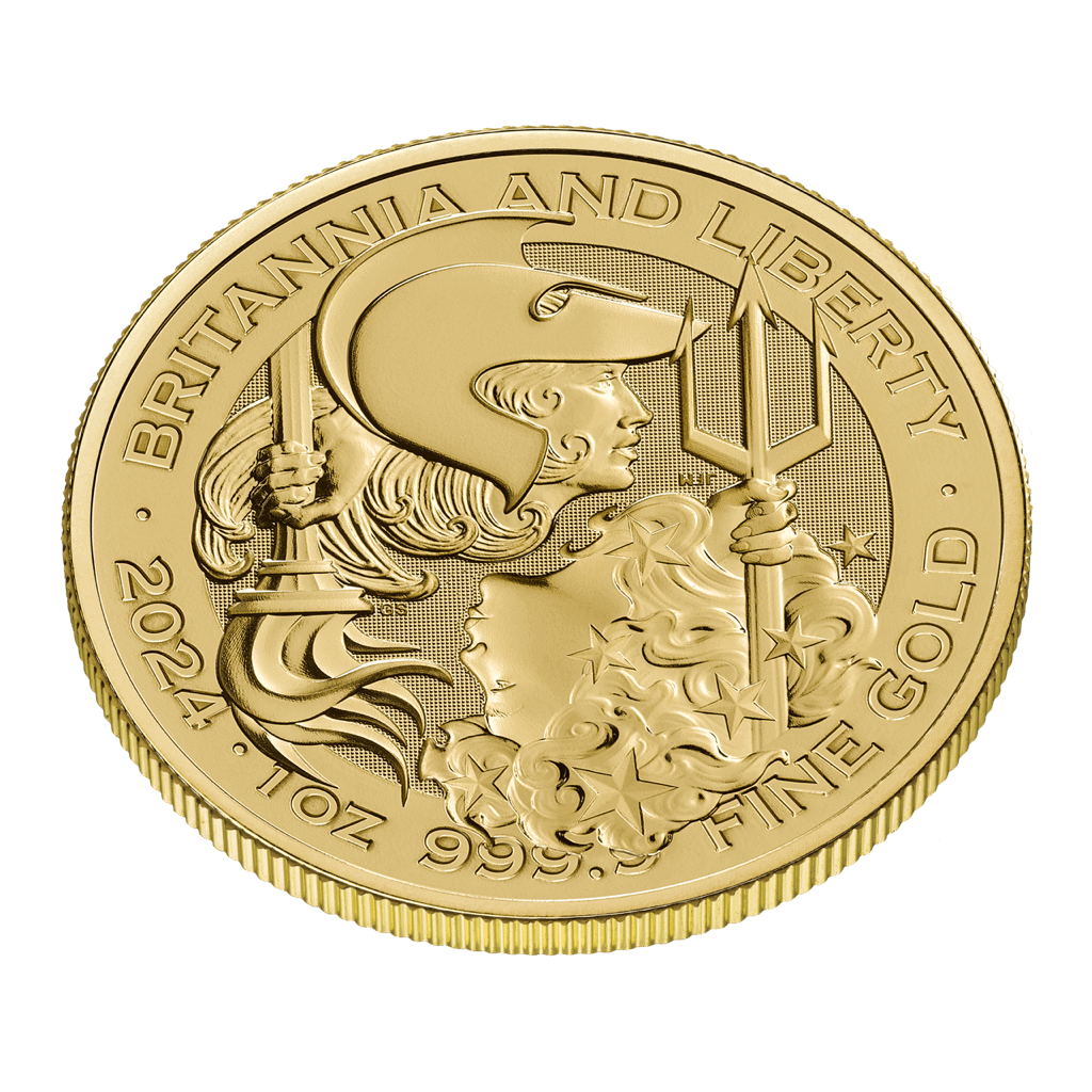 The Liberty and Britannia 1oz Gold Coin 2024 — reverse and edge