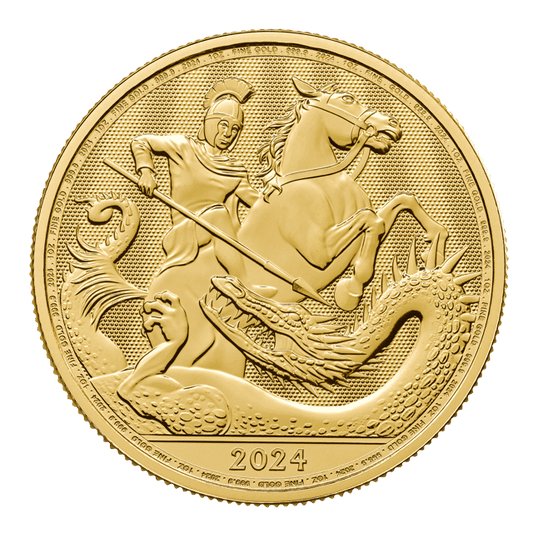 St George and the Dragon 1oz Gold Coin 2024 — reverse