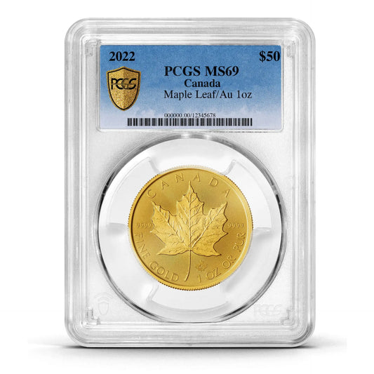 PCGS Certified 2022 Canada Maple Leaf 1oz Gold Coin
