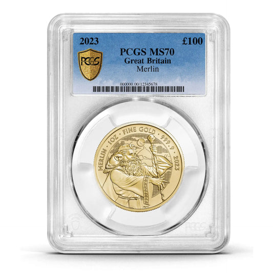 PCGS Certified 2023 Myths & Legends Merlin 1oz Gold Coin