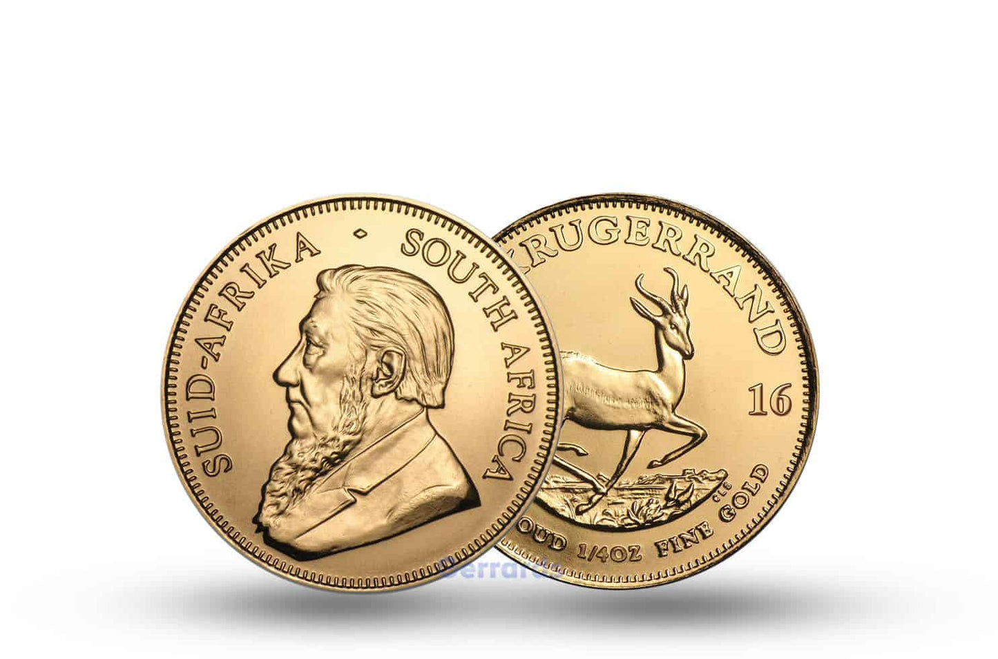 1/4 oz South African Krugerrand Gold Coin (Best Value) — obverse and reverse