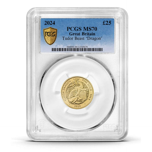 PCGS Certified 2024 Tudor Beasts Dragon 1oz Gold Coin