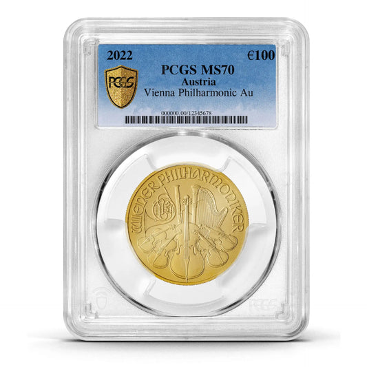 PCGS Certified 2022 Vienna Philharmonic 1oz Gold Coin