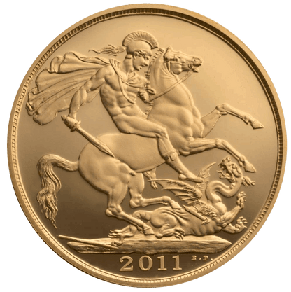 £2 British Gold Coin – Double Sovereign — reverse