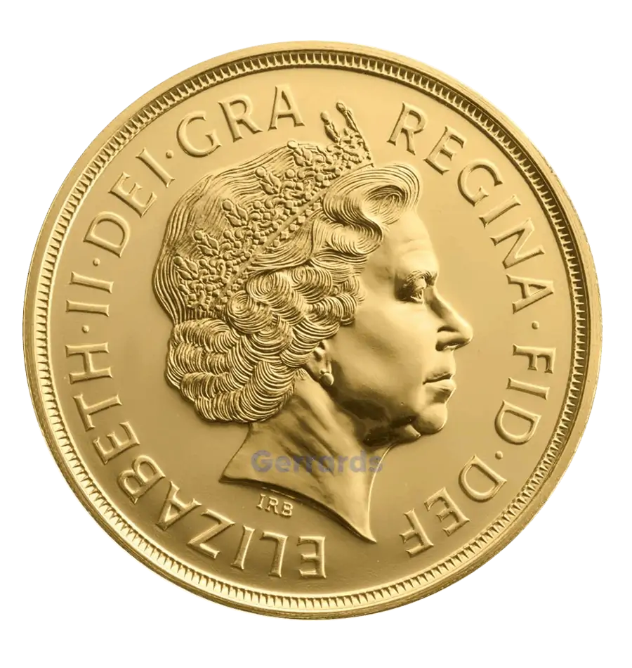£5 British Gold Coin – Quintuple Sovereign — obverse