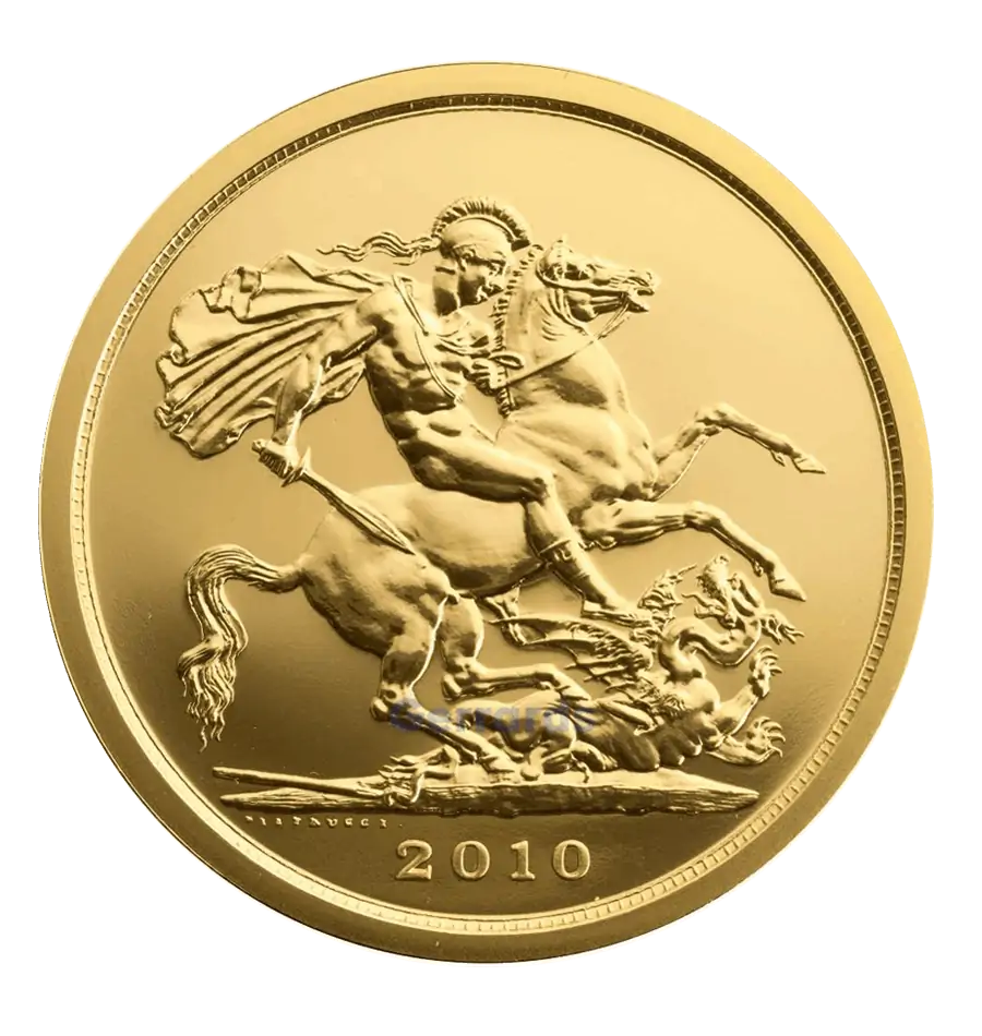 £5 British Gold Coin – Quintuple Sovereign — reverse
