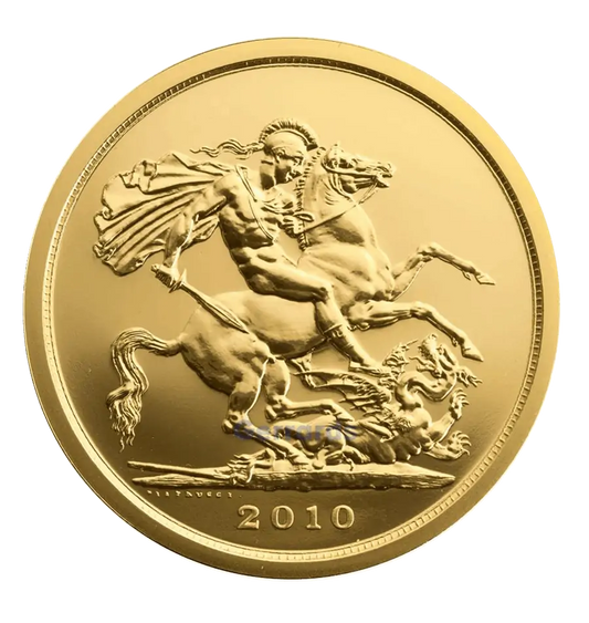 £5 British Gold Coin – Quintuple Sovereign — reverse