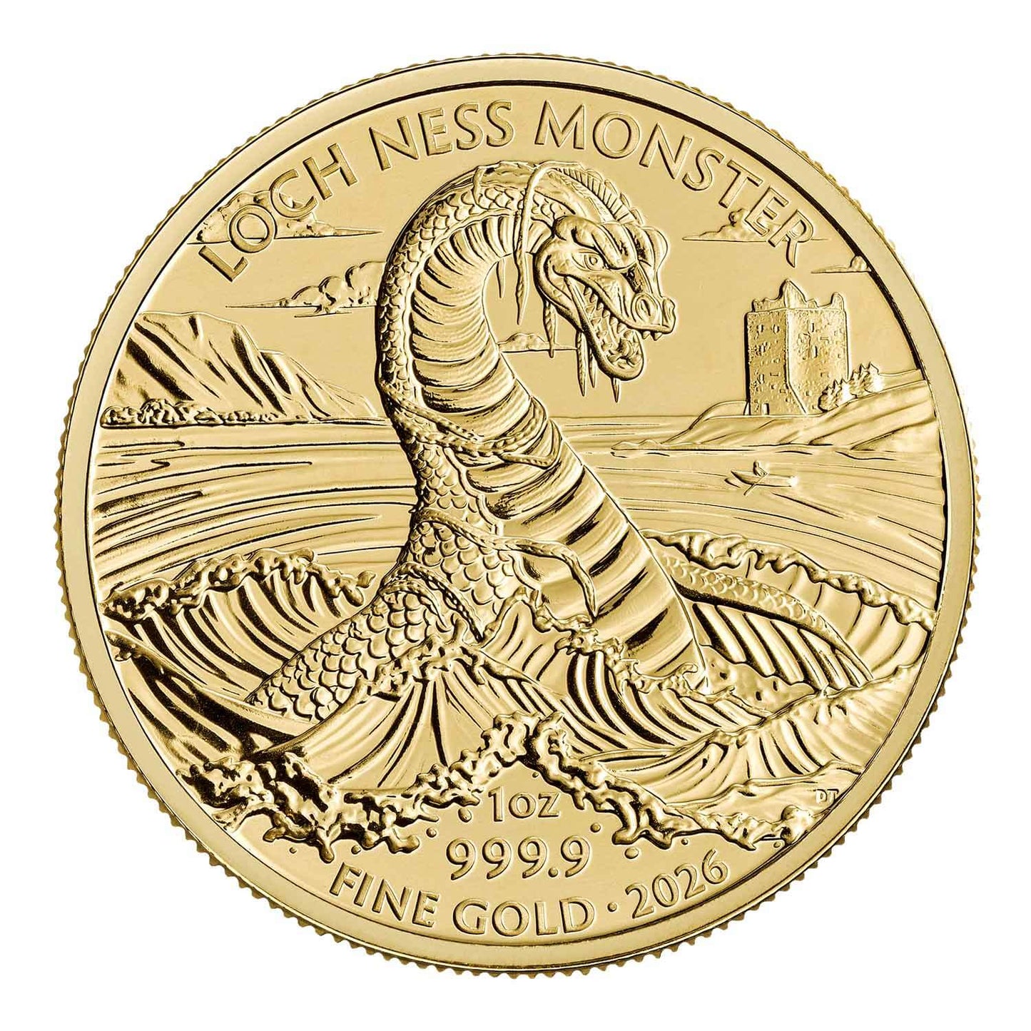 2026 Loch Ness Monster Legendary Creatures 1oz Gold Coin — reverse
