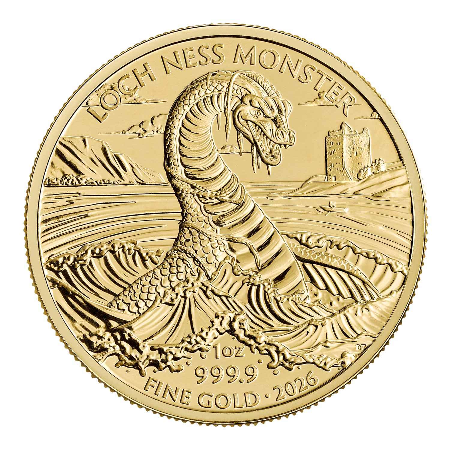 2026 Loch Ness Monster Legendary Creatures 1oz Gold Coin — reverse