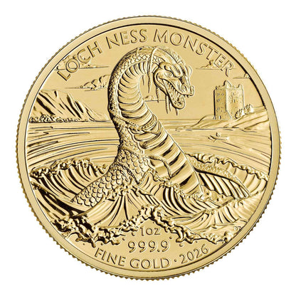2026 Loch Ness Monster Legendary Creatures 1oz Gold Coin — reverse