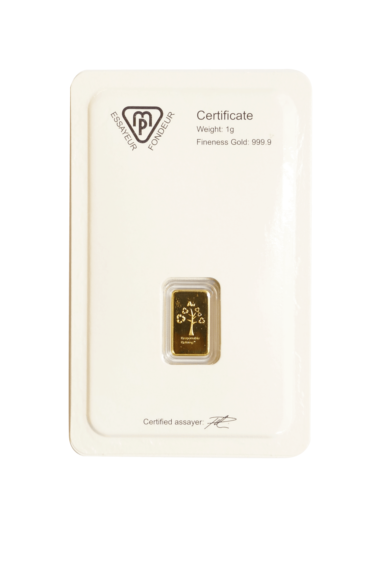 1 Gram Gold Bar — back