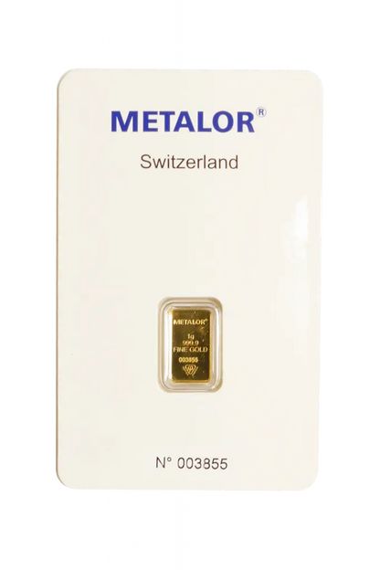 Metalor 1 Gram Gold Bar