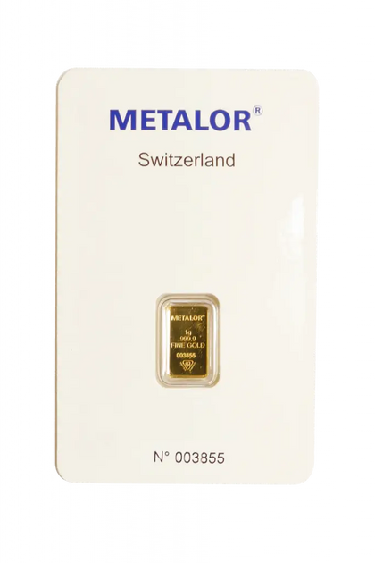 Metalor 1 Gram Gold Bar