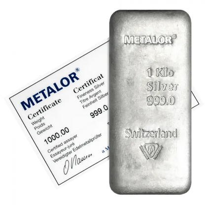 Metalor 1 Kilo Silver Bar