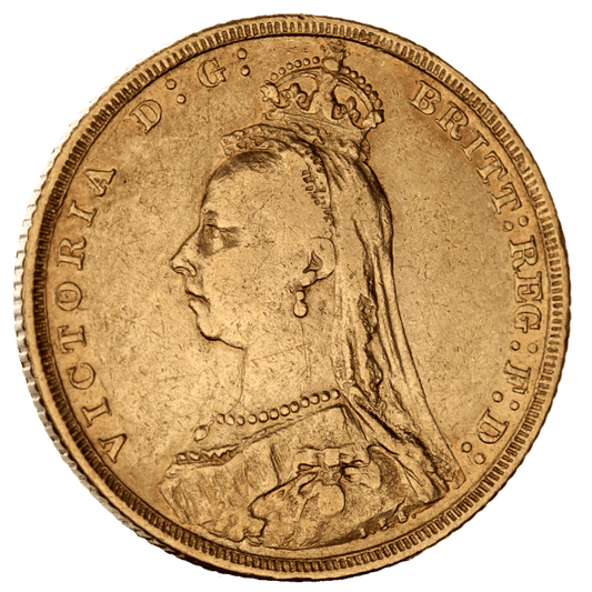 Gold Sovereign Victoria – Jubilee Head — reverse